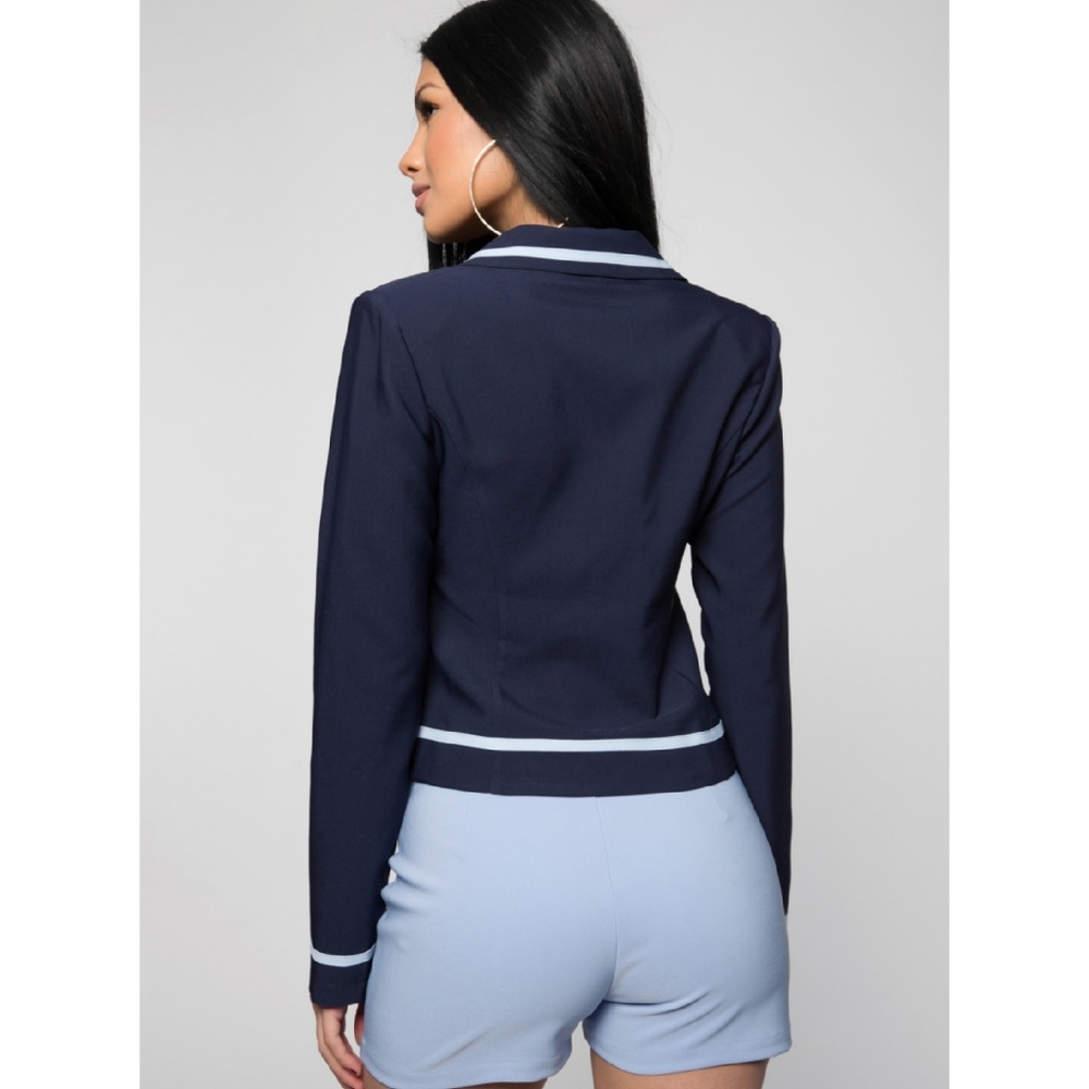 LAST 1! Blue Double Breasted Blazer Jacket - Picture 4 of 4